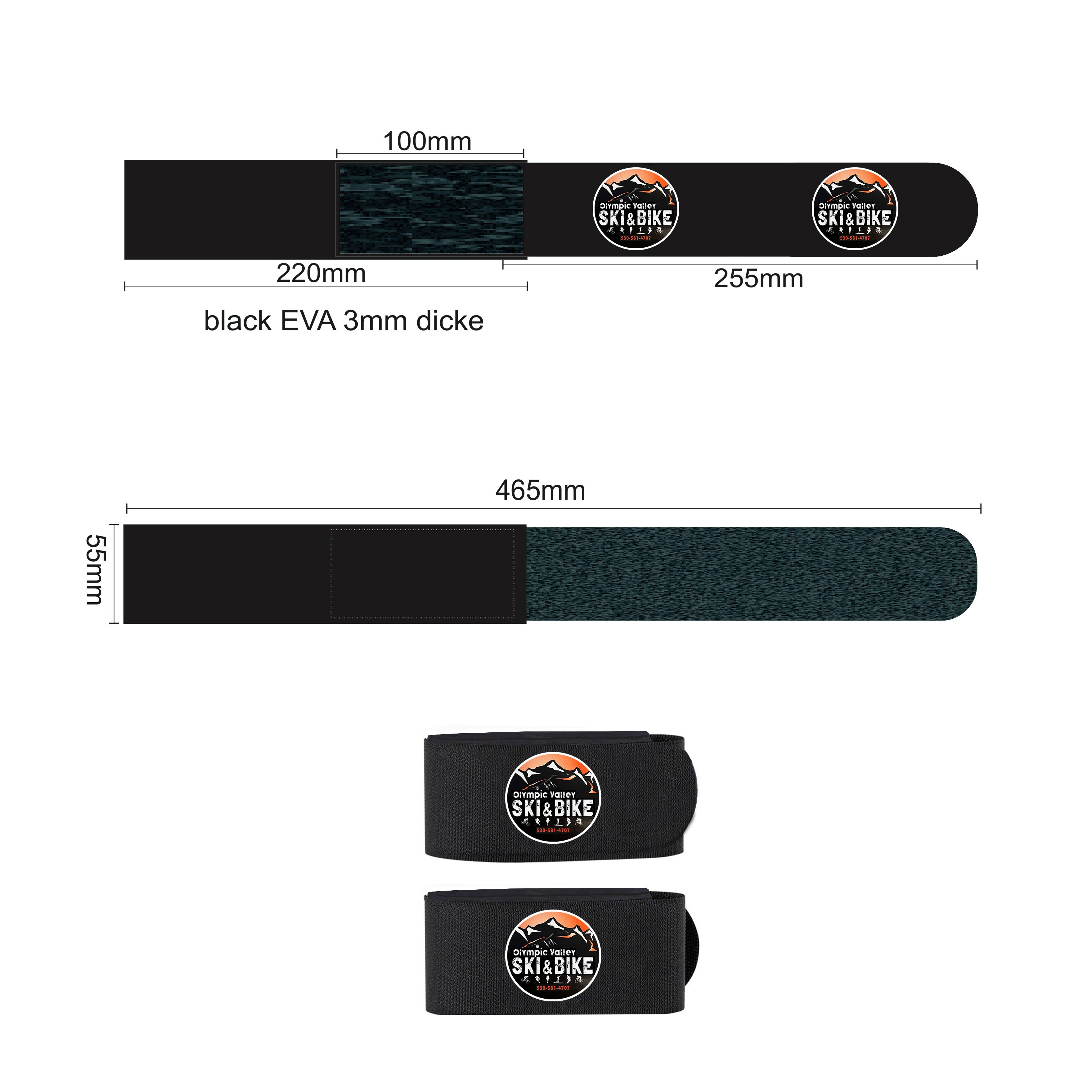 Cintas de esquí con velcro con logo
