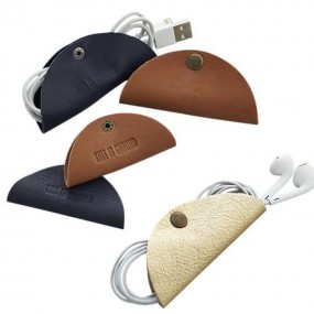 Organizador de Cables de Cuero Personalizado con Logo –...